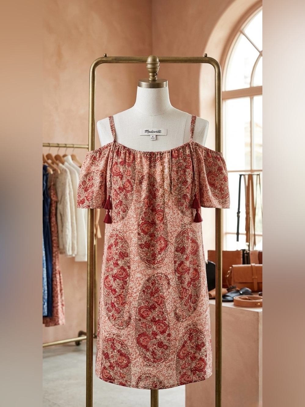 Madewell Pink Floral Smocked Dress